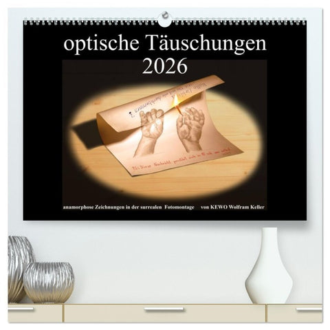 optische Täuschungen 2026 (hochwertiger Premium Wandkalender 2026 DIN A2 quer), Kunstdruck in Hochglanz