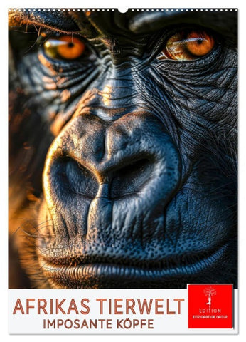 Afrikas Tierwelt - imposante Köpfe (Wandkalender 2026 DIN A2 hoch), CALVENDO Monatskalender