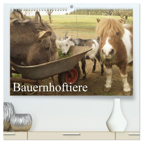 Bauernhoftiere (hochwertiger Premium Wandkalender 2027 DIN A2 quer), Kunstdruck in Hochglanz