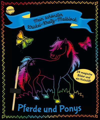 Mein schönster Krickel-Kratz-Malblock. Pferde und Ponys