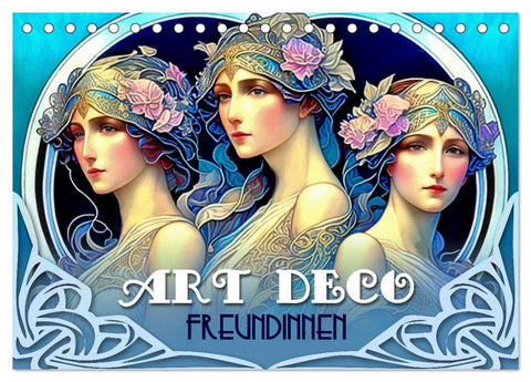 Art Deco Freundinnen (Tischkalender 2027 DIN A5 quer), CALVENDO Monatskalender