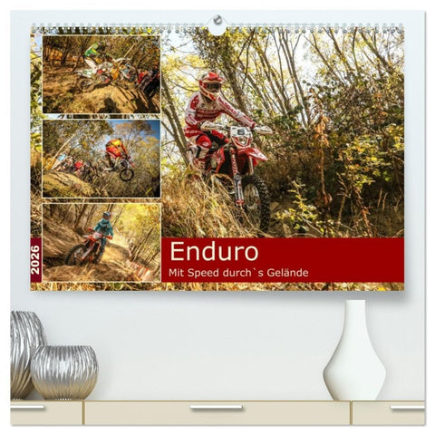 Enduro Mit Speed durch`s Gelände (hochwertiger Premium Wandkalender 2026 DIN A2 quer), Kunstdruck in Hochglanz