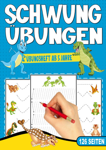 Schwungübungen Übungsheft ab 5 Jahre – Das Dino Lernheft für Jungen