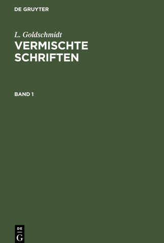 Vermischte Schriften. Band 1