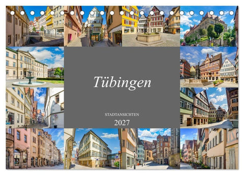 Tübingen Stadtansichten (Tischkalender 2027 DIN A5 quer), CALVENDO Monatskalender