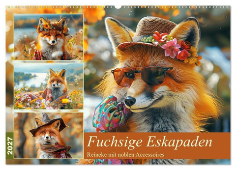 Fuchsige Eskapaden. Reineke mit noblen Accessoires (Wandkalender 2027 DIN A2 quer), CALVENDO Monatskalender