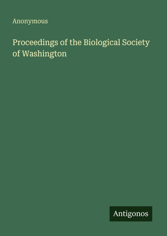 Proceedings of the Biological Society of Washington