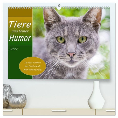 Tiere und feiner Humor (hochwertiger Premium Wandkalender 2027 DIN A2 quer), Kunstdruck in Hochglanz