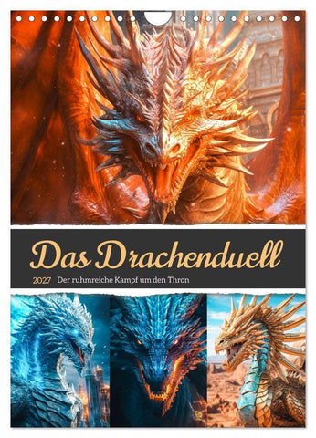 Das Drachenduell (Wandkalender 2027 DIN A4 hoch), CALVENDO Monatskalender