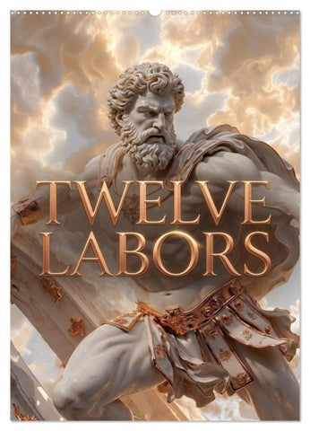 Twelve Labors (Wall Calendar 2027 DIN A2 portrait), CALVENDO 12 Month Wall Calendar