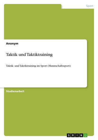 Taktik und Taktiktraining
