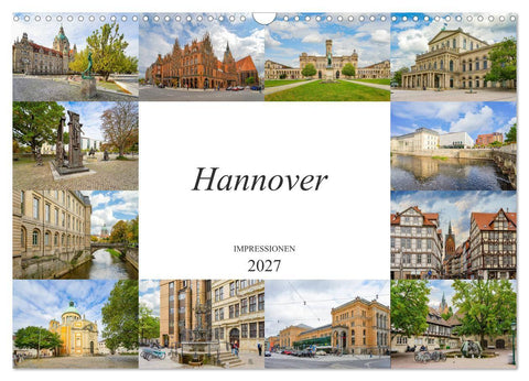 Hannover Stadtansichten (Wandkalender 2027 DIN A3 quer), CALVENDO Monatskalender