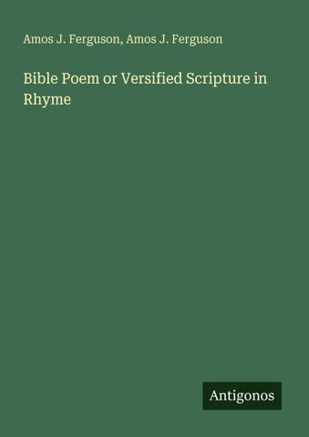 Bible Poem or Versified Scripture in Rhyme