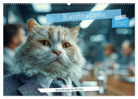 Katzipations - Berufskatzen im Einsatz (Wandkalender 2027 DIN A2 quer), CALVENDO Monatskalender