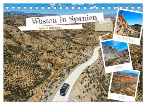 Wüsten in Spanien (Tischkalender 2027 DIN A5 quer), CALVENDO Monatskalender