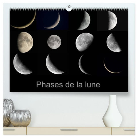 Phases de la lune (Calendrier mural haut de gamme 2027 DIN A2 vertical), CALVENDO calendrier mensuel