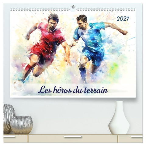 Les héros du terrain (Calendrier mural haut de gamme 2027 DIN A2 vertical), CALVENDO calendrier mensuel
