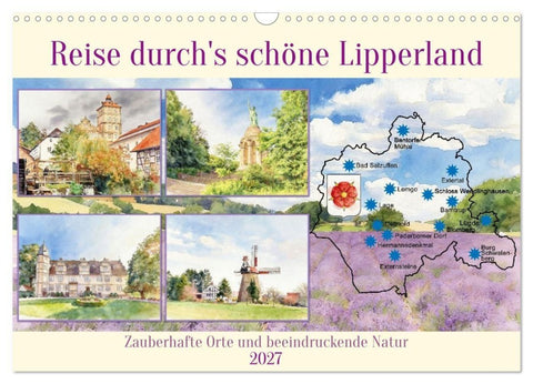 Reise durch's schöne Lipperland (Wandkalender 2027 DIN A3 quer), CALVENDO Monatskalender
