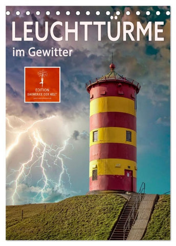 Leuchttürme im Gewitter (Tischkalender 2026 DIN A5 hoch), CALVENDO Monatskalender
