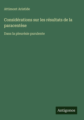 Considérations sur les résultats de la paracentèse
