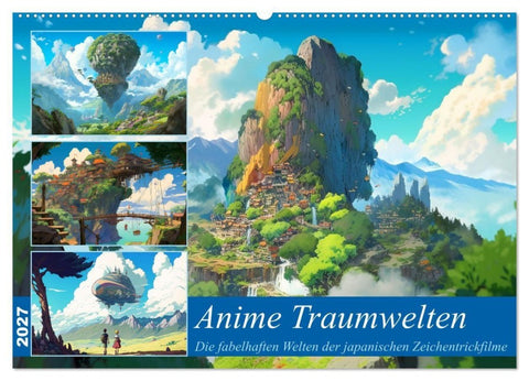 Anime Traumwelten (Wandkalender 2027 DIN A2 quer), CALVENDO Monatskalender