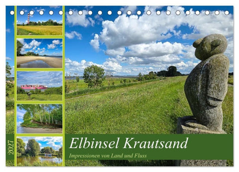 Elbinsel Krautsand - Impressionen von Land und Fluss (Tischkalender 2027 DIN A5 quer), CALVENDO Monatskalender