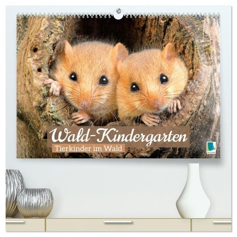 Wald-Kindergarten: Tierkinder im Wald (hochwertiger Premium Wandkalender 2027 DIN A2 quer), Kunstdruck in Hochglanz