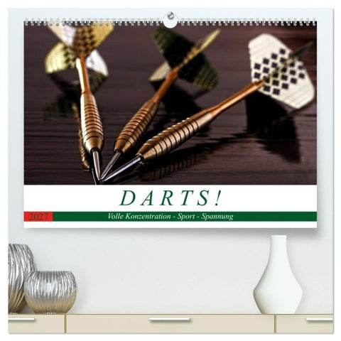 Darts. Konzentration - Sport - Spannung (hochwertiger Premium Wandkalender 2027 DIN A2 quer), Kunstdruck in Hochglanz