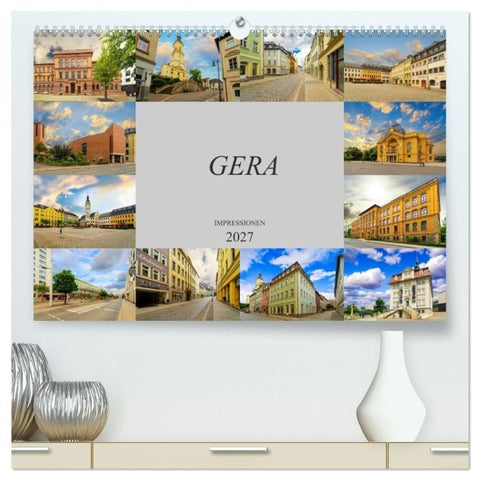 Gera Impressionen (hochwertiger Premium Wandkalender 2027 DIN A2 quer), Kunstdruck in Hochglanz