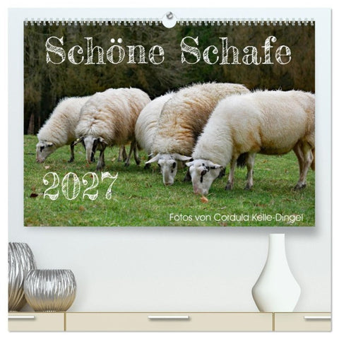 Schöne Schafe (hochwertiger Premium Wandkalender 2027 DIN A2 quer), Kunstdruck in Hochglanz