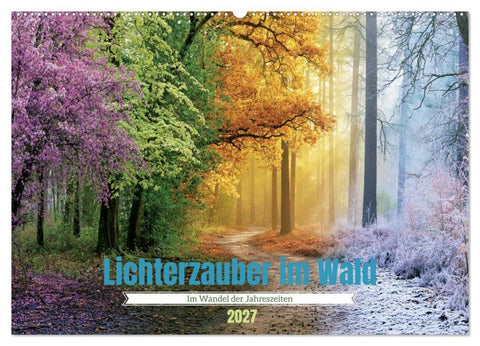 Lichterzauber im Wald (Wandkalender 2027 DIN A2 quer), CALVENDO Monatskalender