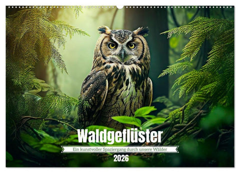 Waldgeflüster - ein kunstvoller Spaziergang durch unsere Wälder (Wandkalender 2026 DIN A2 quer), CALVENDO Monatskalender