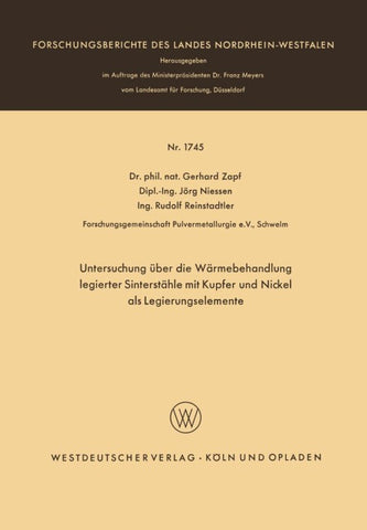 Untersuchung über die Wärmebehandlung legierter Sinterstähle mit Kupfer und Nickel als Legierungselemente