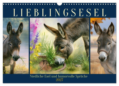 Lieblingsesel (Wandkalender 2027 DIN A3 quer), CALVENDO Monatskalender