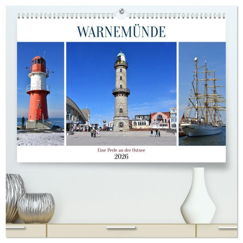 WARNEMÜNDE (hochwertiger Premium Wandkalender 2026 DIN A2 quer), Kunstdruck in Hochglanz