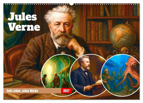Jules Verne. Sein Leben, seine Werke (Wandkalender 2027 DIN A2 quer), CALVENDO Monatskalender