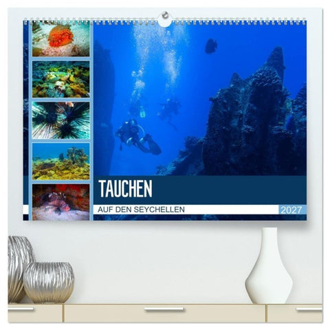 Tauchen auf den Sychellen (hochwertiger Premium Wandkalender 2027 DIN A2 quer), Kunstdruck in Hochglanz