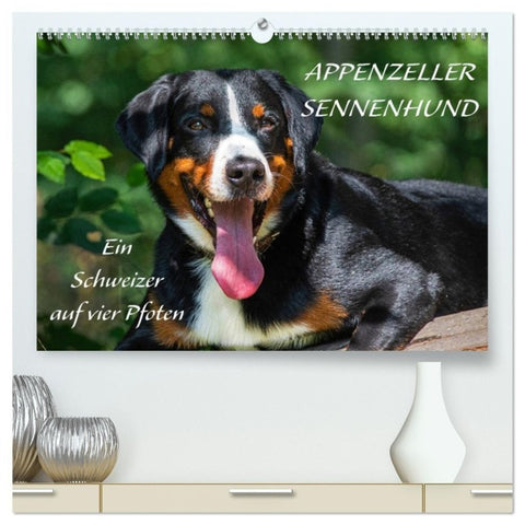 Appenzeller Sennenhund - Ein Schweizer auf 4 Pfoten (hochwertiger Premium Wandkalender 2027 DIN A2 quer), Kunstdruck in Hochglanz