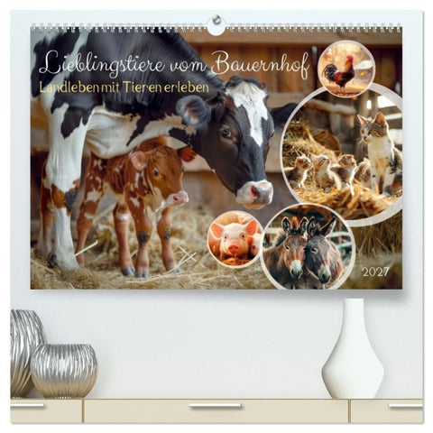 Lieblingstiere vom Bauernhof (hochwertiger Premium Wandkalender 2027 DIN A2 quer), Kunstdruck in Hochglanz