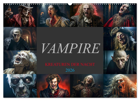 Vampire - Kreaturen der Nacht (Wandkalender 2026 DIN A2 quer), CALVENDO Monatskalender