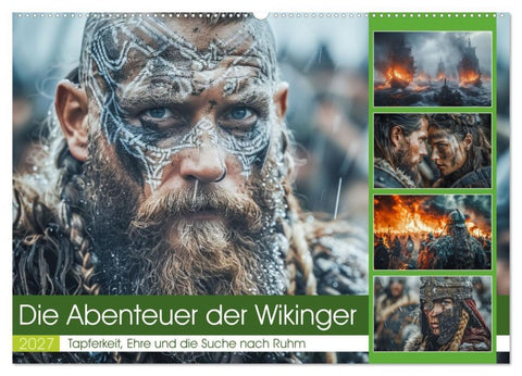Die Abenteuer der Wikinger (Wandkalender 2027 DIN A2 quer), CALVENDO Monatskalender