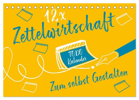 12 x Zettelwirtschaft - Bastelkalender (Tischkalender 2027 DIN A5 quer), CALVENDO Monatskalender