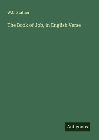 The Book of Job, in English Verse