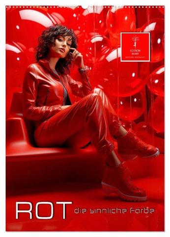 Rot, die sinnliche Farbe (Wandkalender 2027 DIN A2 hoch), CALVENDO Monatskalender
