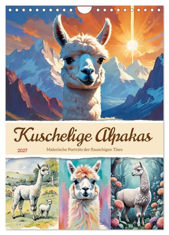 Kuschelige Alpakas (Wandkalender 2027 DIN A4 hoch), CALVENDO Monatskalender