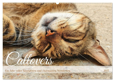 Catlovers - Ein Jahr voller Samtpfoten und charmanten Weisheiten (Wandkalender 2027 DIN A2 quer), CALVENDO Monatskalender