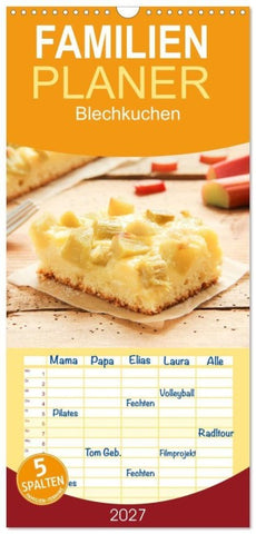 Familienplaner 2027 - Blechkuchen mit 5 Spalten (Wandkalender, 21 x 45 cm) CALVENDO
