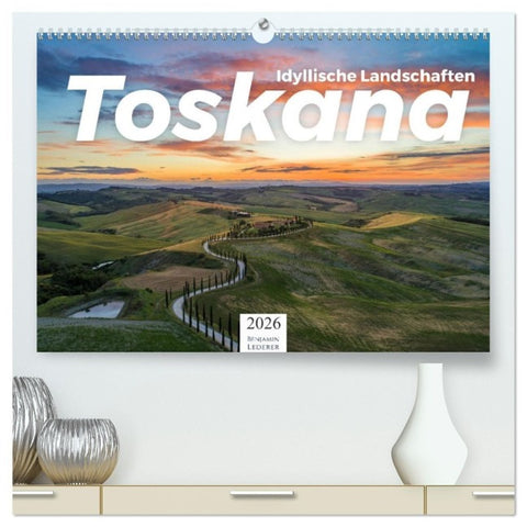 Toskana - idyllische Landschaft (hochwertiger Premium Wandkalender 2026 DIN A2 quer), Kunstdruck in Hochglanz