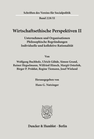 Wirtschaftsethische Perspektiven II.