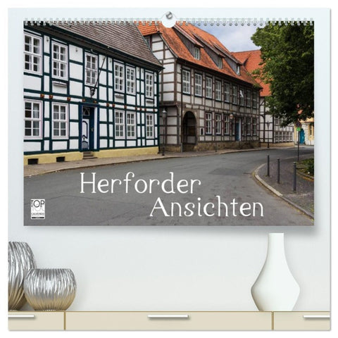 Herforder Ansichten (hochwertiger Premium Wandkalender 2026 DIN A2 quer), Kunstdruck in Hochglanz